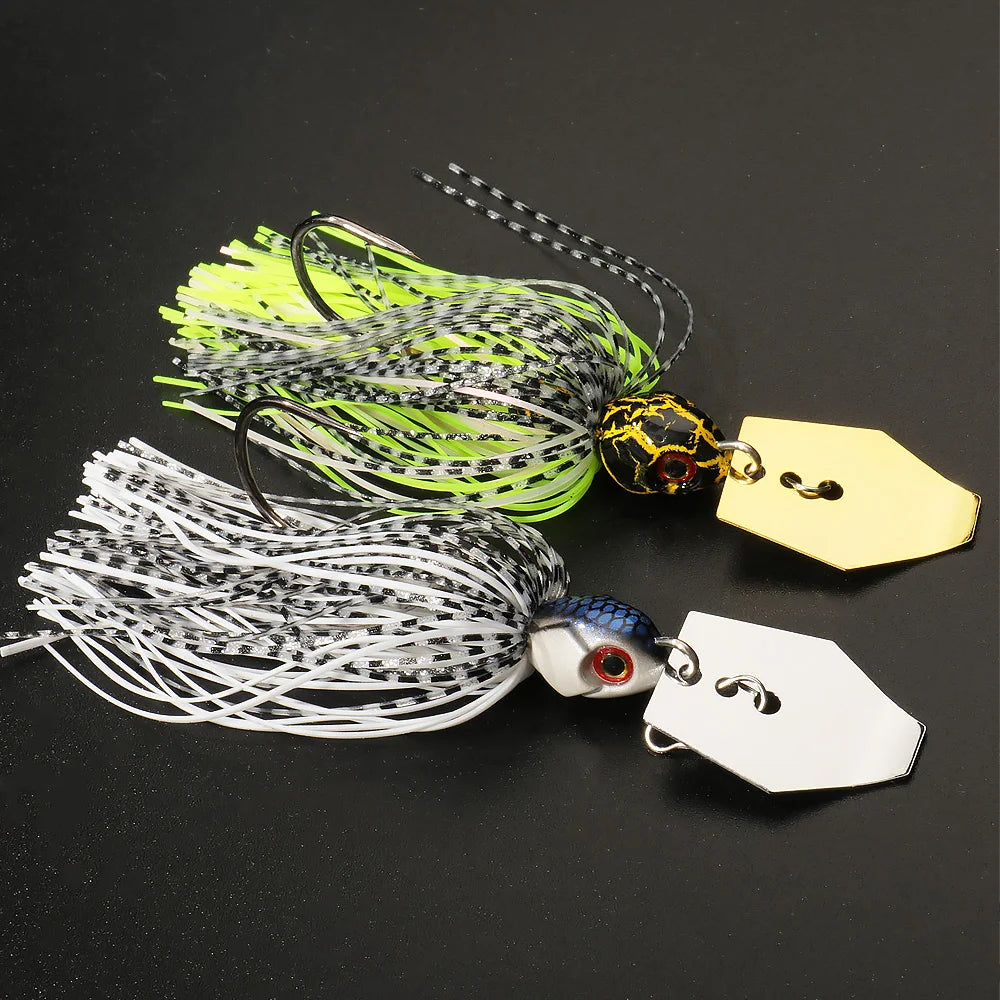 Spinner Bait 7g/9g/12g/14g/21g Fishing Lures Kit Set Pesca Chatter Weedless Metal Blade Rubber Jig Head Hook Wire Spinnerbait