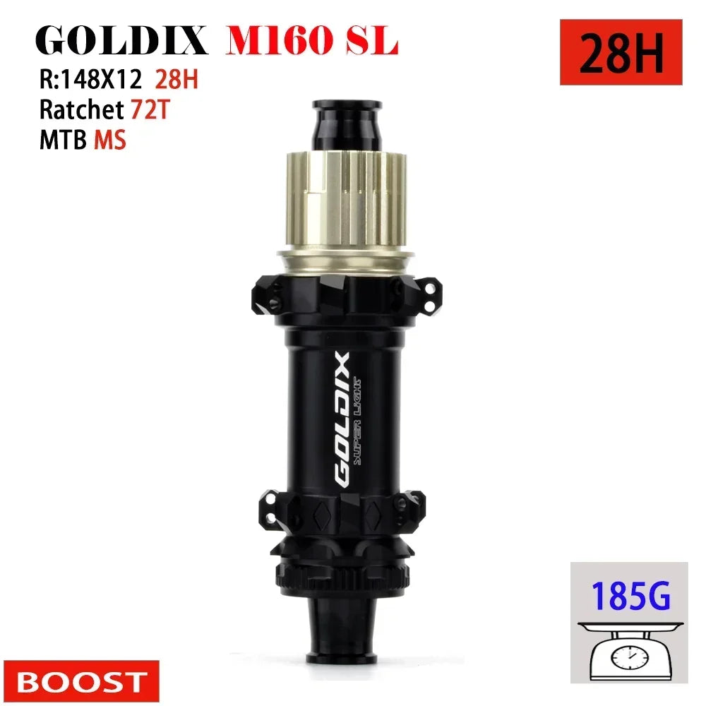 GOLDIX M160 Super Light MTB BOOST Hub Center Lock Disc 28H Ratchet 72T Mountain XD Bike Hub for Shimano SRAM 11 12 Speed