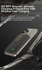 QI 2.1 Magnetic Powerbank Wireless Fast Charing Spare Portable External Battery for iPhone 12-17 Pro Watch Airpods 5000/10000mAh