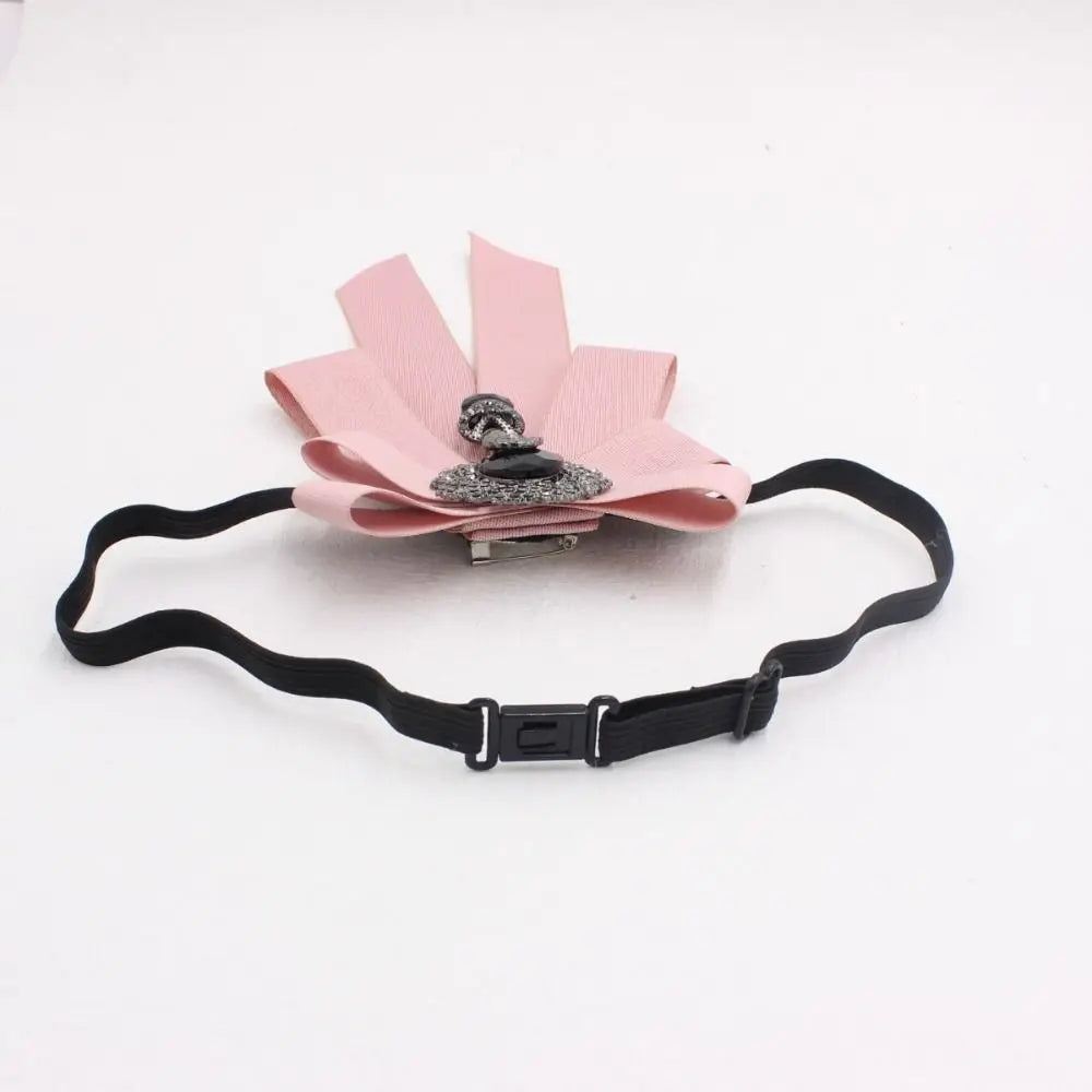 Fashion Ribbon Ribbon Bowtie Rhinestone Crystal Bow Tie Fabric Cloth Art Handmade Neck Tie For Men and Women