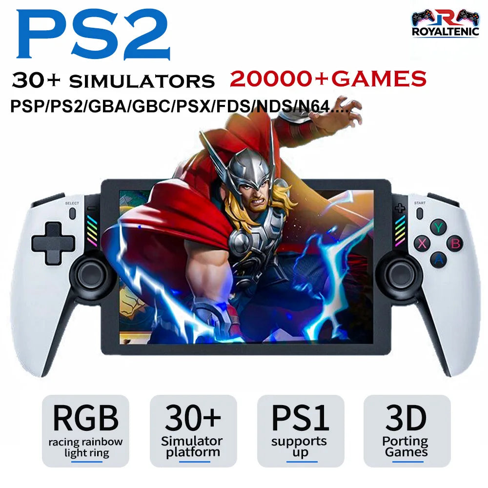 M28 Portable Retro Video Game Console 7.1" HD LCD 128GB 4000mAh 3D Game Support PS2 30+ Simulators Dual Joystick