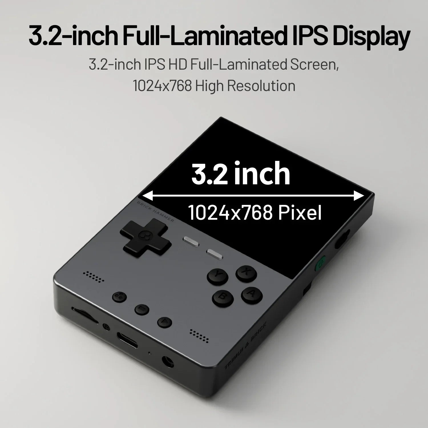 NEW TRIMUI BRICK Hammer Handheld Game Console 3.2'' IPS Screen Linux System Metal Body Key LED Lighting Free Key cap Gifts