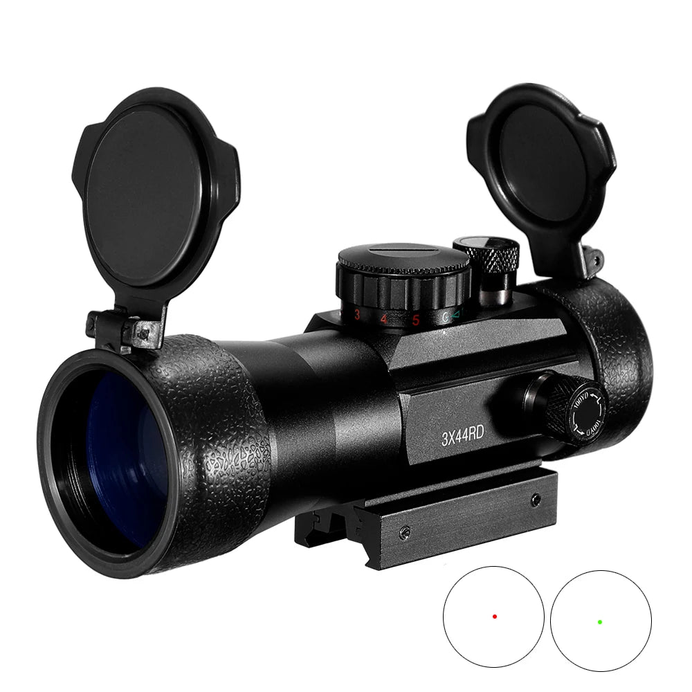 3X44 Green Red Dot Sight Scope 2X40 Red Dot 3X42 Tactical Optics Riflescope Fit 11/20mm Rail 1X40 Sight for Hunting