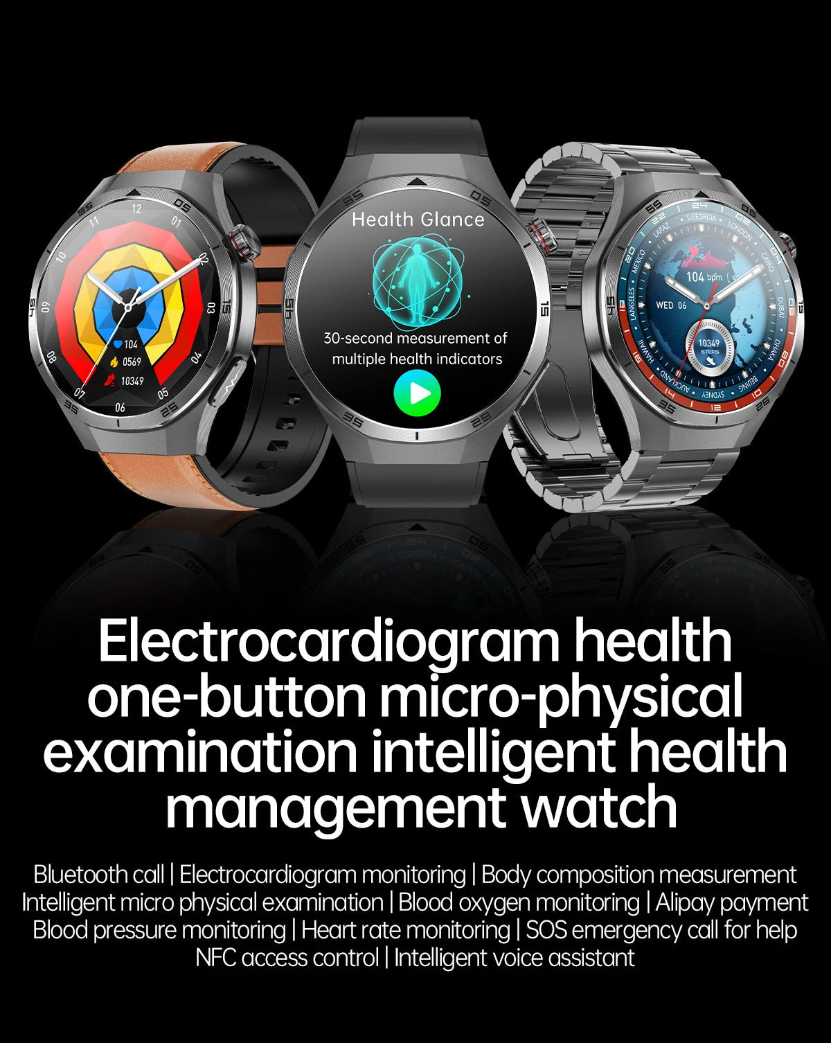 2026 New Nursing Grade ECG+PPG Smart Watch Health Analysis Blood pressure Lipids Uric acid Wireless HD Call Smartwatch Men Women