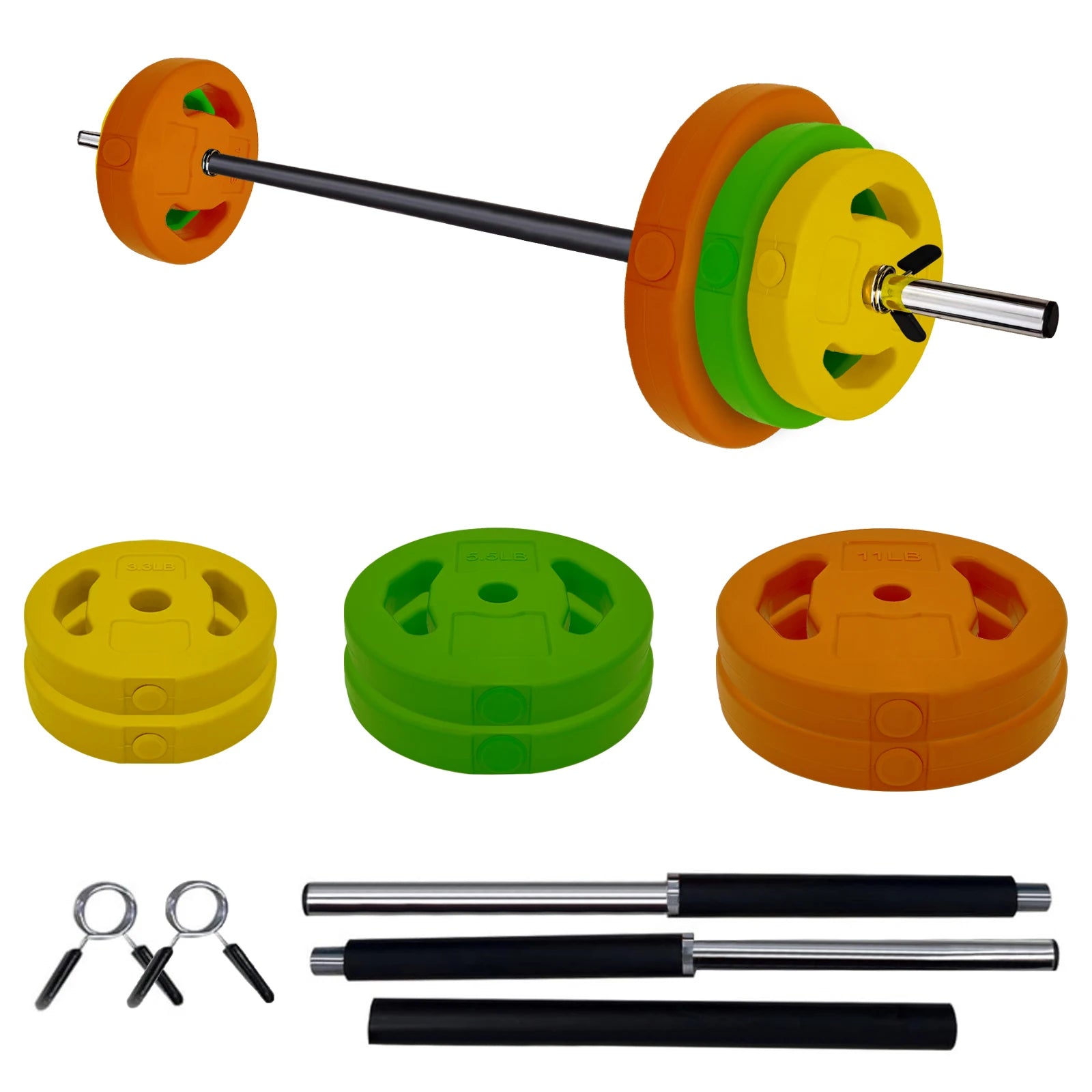 Adjustable Barbell Weight Set, 40lb /20kg Adjustable Free Weights for Home and Gym Workout Strength Training