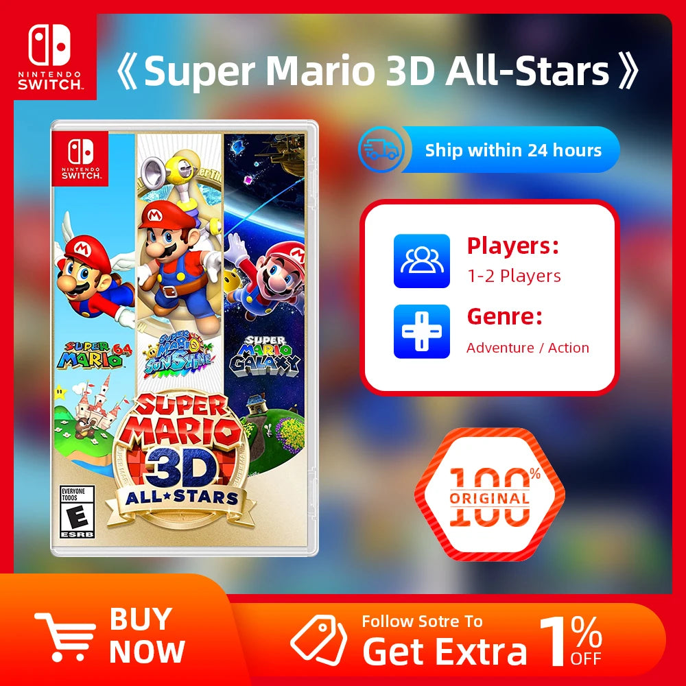 Super Mario 3D All Star Collection - Nintendo Switch Game Deals - Nintendo Switch OLED Lite Game cartridge Main image