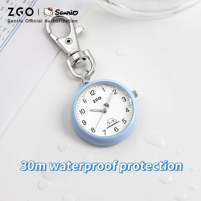 ZGO Sanrio Cinnamoroll Lady Pocket Watch, Simple Design Sense Pendant Watch, Waterproof, Quartz Watch, Gift 733