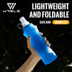 WRELS 250ml 500ml Soft Flask Folding Collapsible Water Bottle TPU BPA Free Outdoor Sport Portable   Water Bag Running Camping