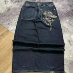 American Y2K 2025 New Baggy Wide Leg Black Jeans Overszied Women Street Casual Joker Denim Pants Couple Jeans Vintage Streetwear