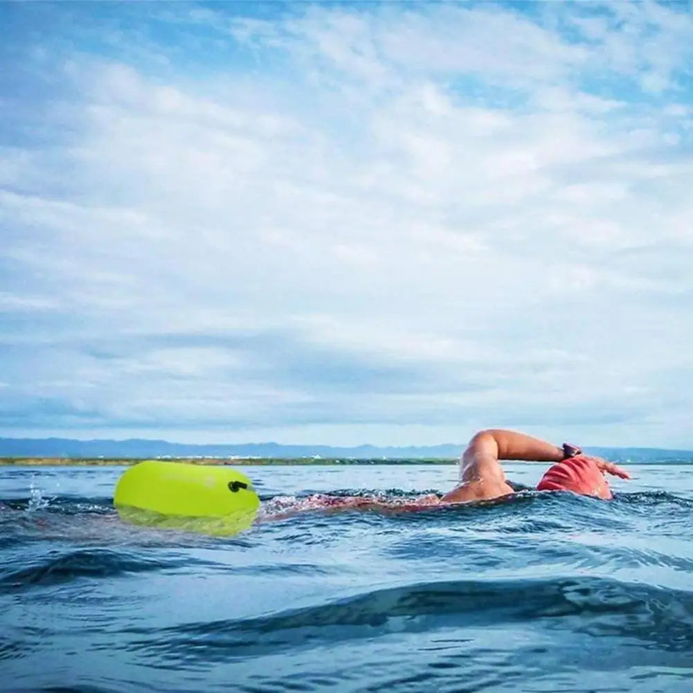 Inflatable Open Swimming Buoy Tow Lightweight Swimming Air Bag Storage With Waist Belt Water Sport Swimming Storage Float Tools