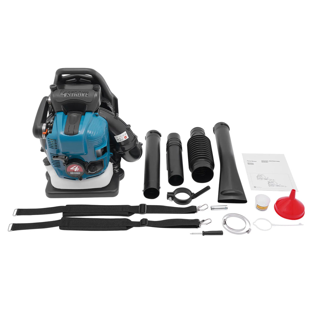 75.6CC 4-Stroke Gas Backpack Leaf Blower, 2600W 498FT with Cruise Control, for Lawn Yard Debris Cleaning, Commercial & Home Use