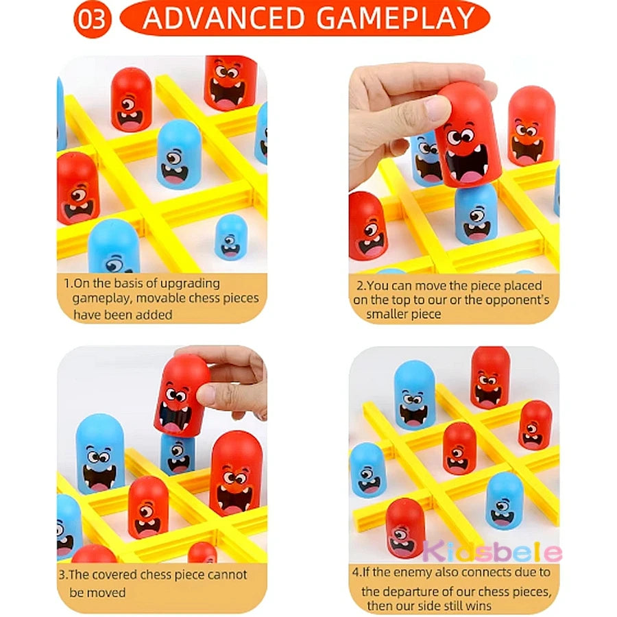 Table Board Toy Tic Tac Toe Big Eat Small Logical Thinking Training Game Parent-Child Interactive Family Game Kid Christmas Gift