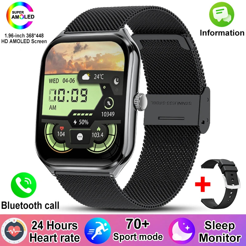 New For OPPO Ultra Thin Smart Watch Men AMOLED HD Screen Always Show Time Heart Rate Bluetooth Call Sports Waterproof Smartwatch