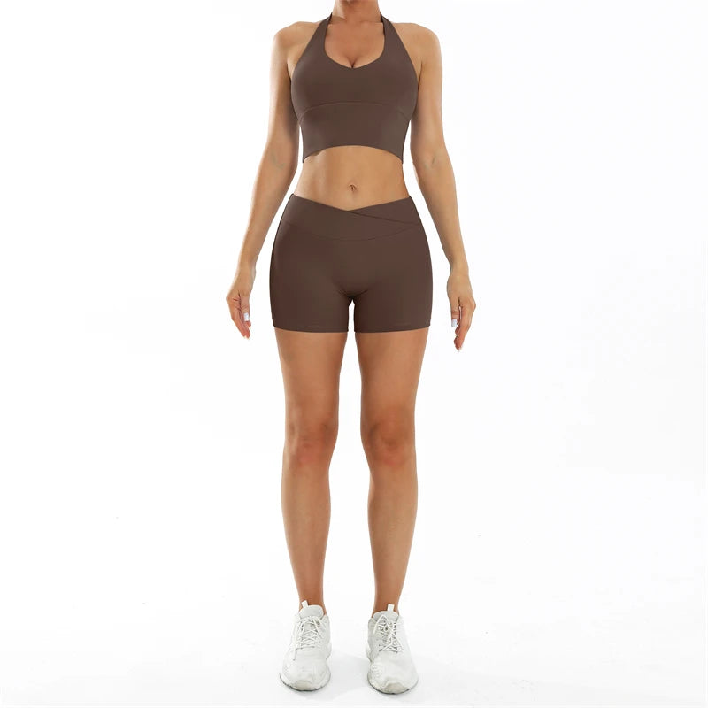 Scrunch Sports Suit Women's Yoga Set Gym Wear Sexy Sports Bras and Flared Leggings Sets Fitness Outfits Female Workout Clothes