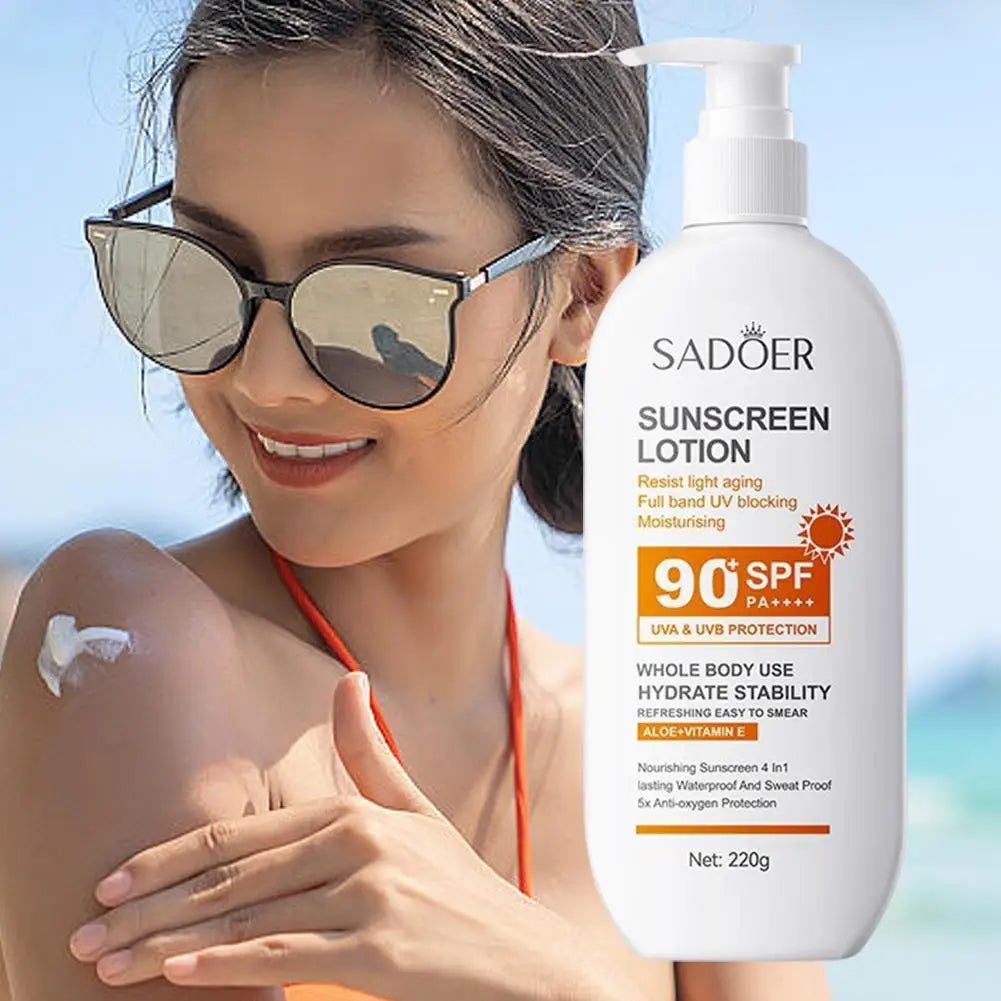 SPF90 PA+++ UVA/UVB sun protection for whole body Anti-aging Refreshing Sunscreen Aloe vitamin E UV Protection sun block