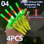4PCS Fishing Night Float Electronic Luminous Bold Visibility European Carp Fishing Set Luminous Float (Excluding Battery)