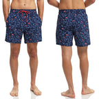 ESCATCH 2026 New Arrival Mens Swimming Trunks Compression Liner 2 in 1 Printing Quick-Dry Gym Sports Mens Shorts Zipper Pockets