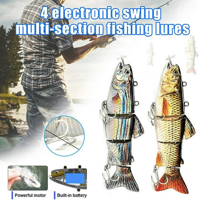 Automatic Swimbait Electric Robotic Fishing Lure 4-Segement Auto Multi Jointed Bait USB Rechargeable Wobbler Pesca Accessories