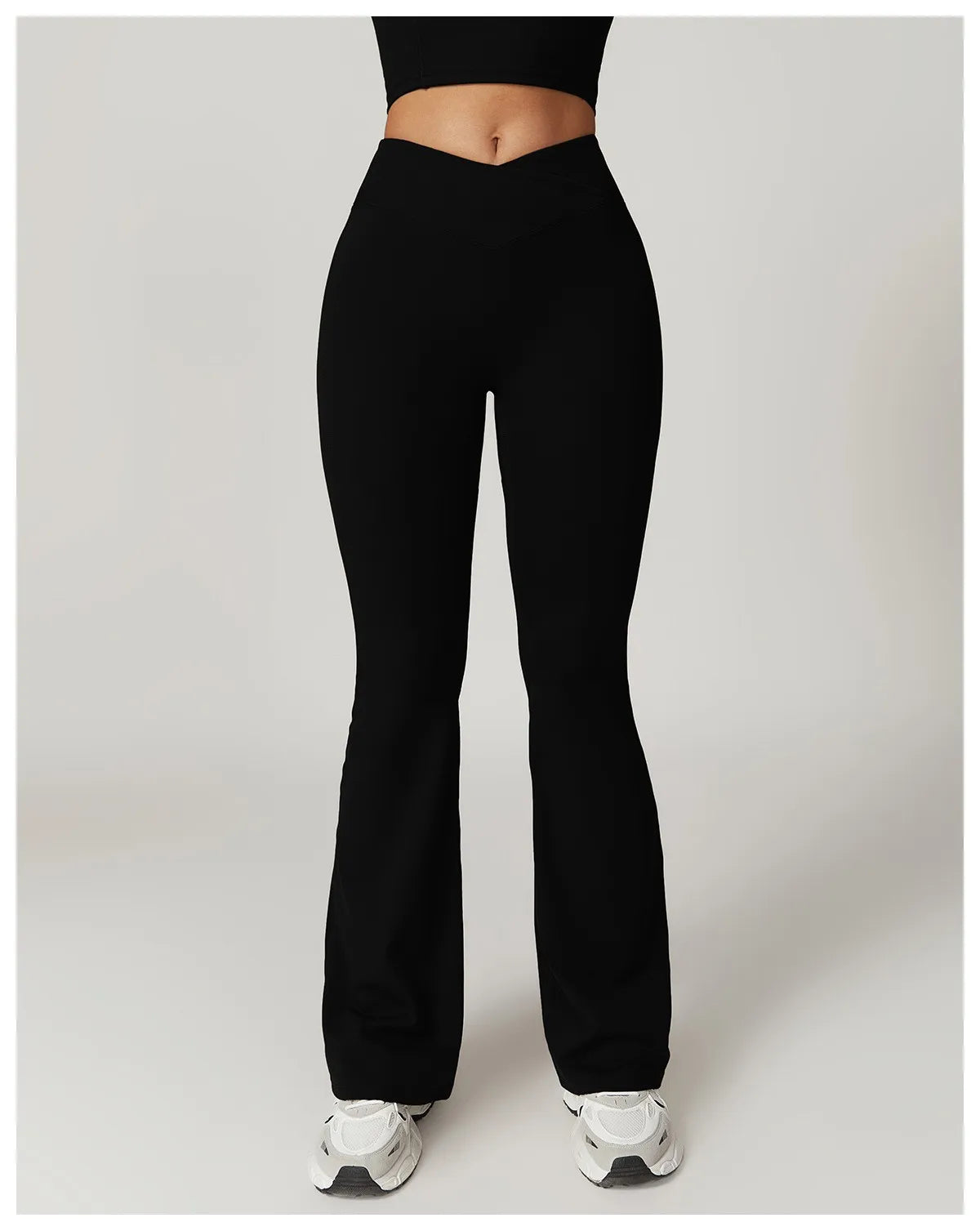 Crossover Flare Yoga Leggings for Women High Waist V Cross Bell Bottoms Tummy Control Yoga Pants Wide leg Fitness Leggings