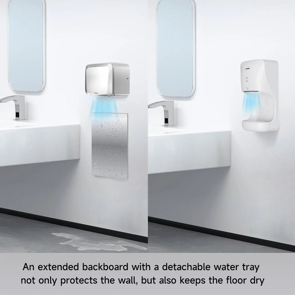AIKE Automatic Hands Dryer with Drip Tray Wall Mounted High Speed Drying Machine 10-15s Quick Dry Hands Model AK2632 1400-1650W