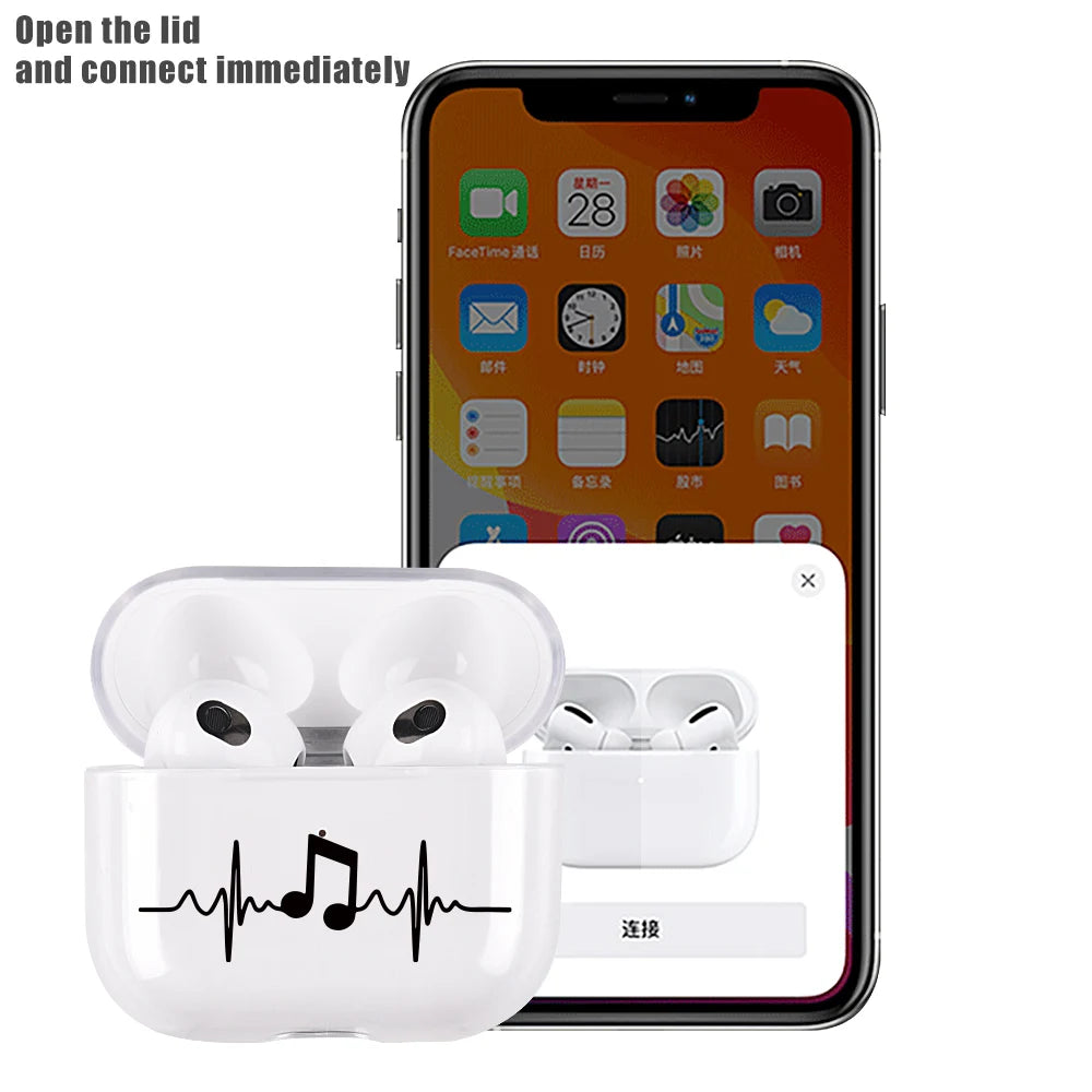 Hard Plastic Case for AirPods Pro 2 USB C Case for airpods 3 2 1 Case Transparent Cover for airpod pro 3 funda Air Pods 3 Coque