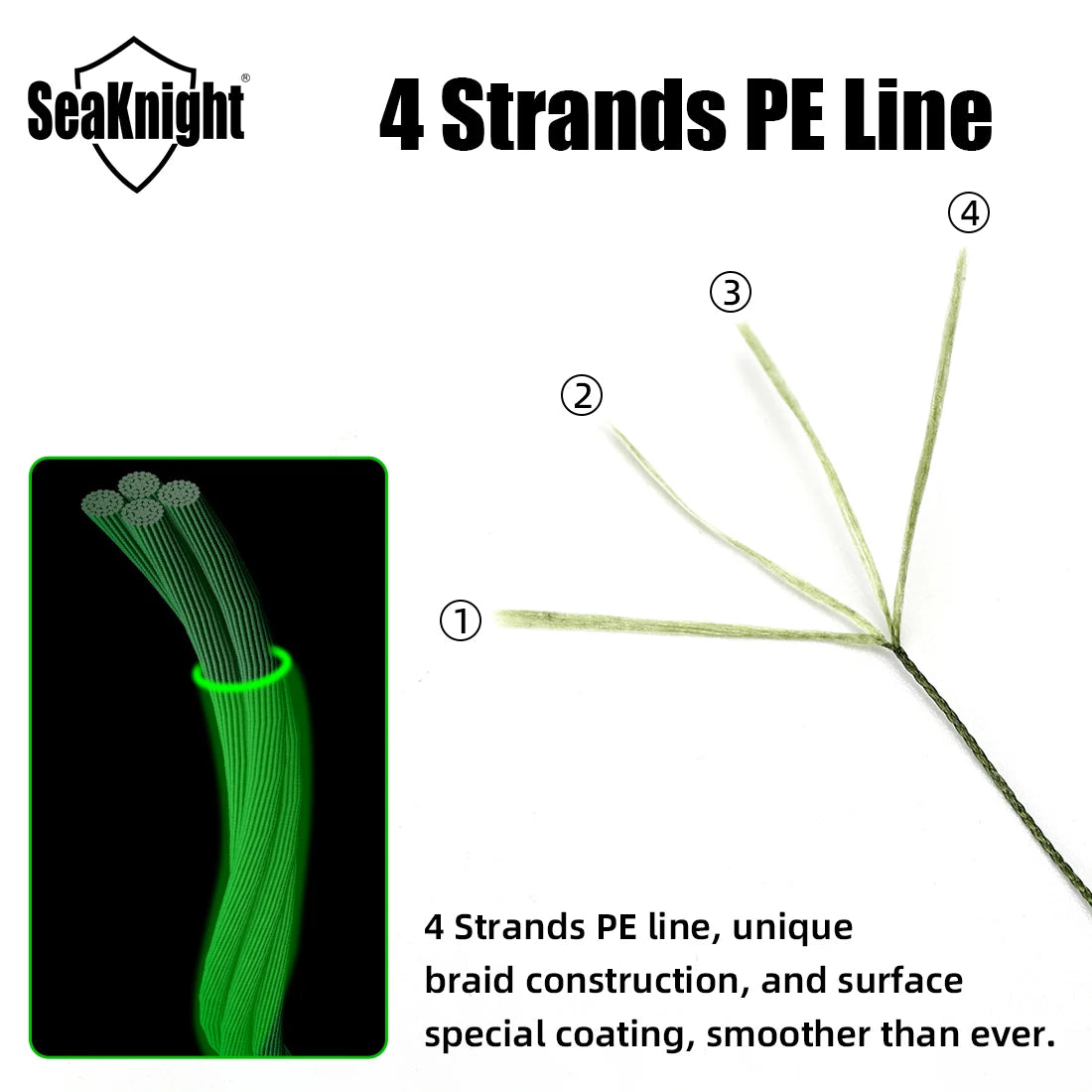 SeaKnight Brand 4 Strands Braided Fishing Line 8-100LB Multifilament PE Wire 300M 500M 1000M Freshwater Saltwater Fishing Pesca
