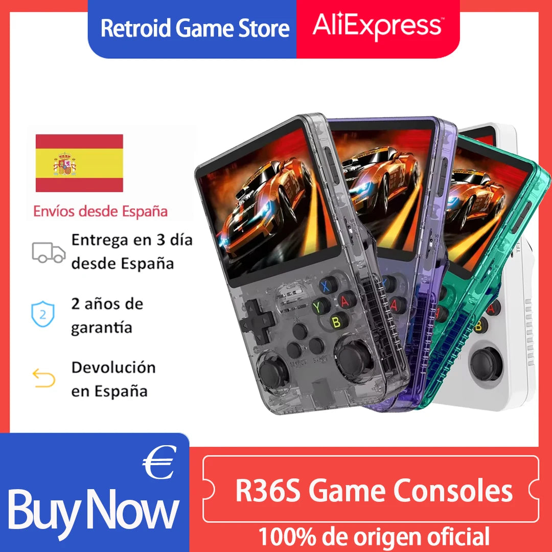R36S Retro Handheld Video Game Console Linux System 3.5 Inch IPS Screen Portable Pocket Video Player R35S 64GB 15000 Games Main image