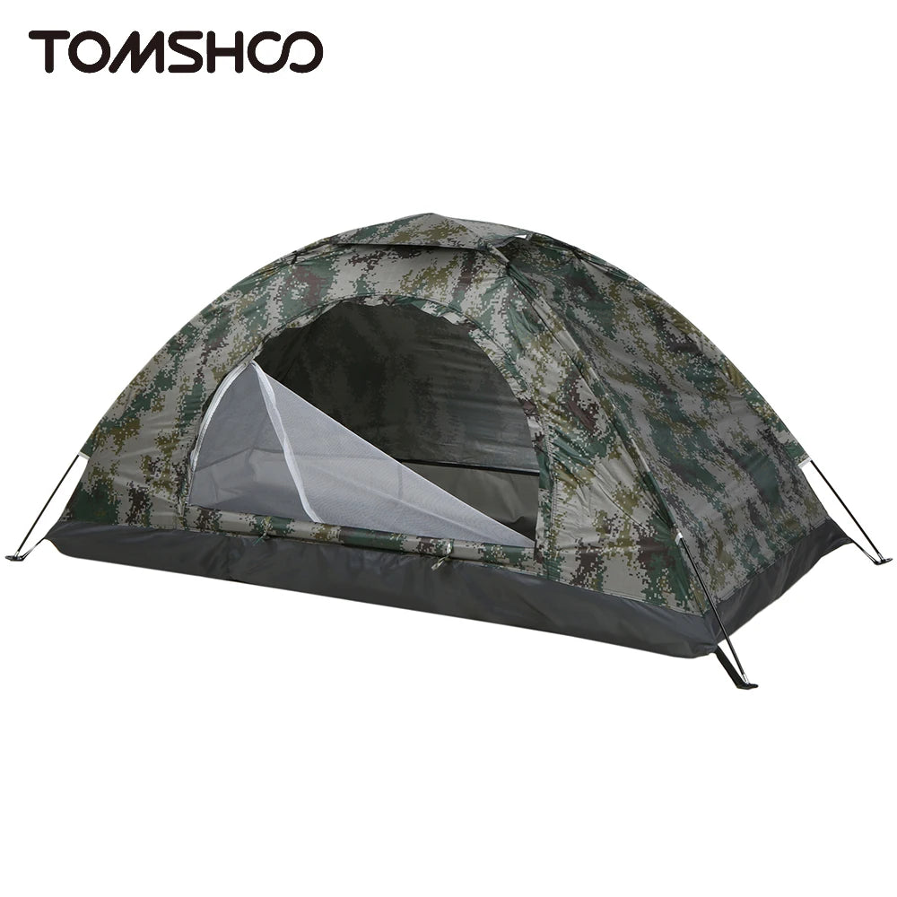 Tomshoo 1/2 Person Ultralight Camping Tent Single Layer Portable Hiking Tent Anti-UV Coating UPF 30+ for Outdoor Beach Fishing Main image