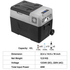 Sihao 15L-55L Portable Compressor Fridge Freezer, Mini Cooler for Outdoor Camping BBQ Picnic, Car Vehicle Refrigerator Cooler for Travel Road Trip, Electric Compressor Fridge Freezer Mini Cooler Box