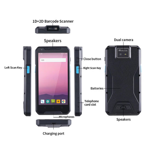 PDA927  Android 2D Qr Code Reader Handheld Terminal Pda Android Barcode Scanner With Nfc Rfid Reader Medical Device Pdas