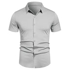 Men's Stretch Shirt Wrinkle Free Dress Shirts Regular Fit Short Sleeve Stretch Business Casual Button Down Shirts