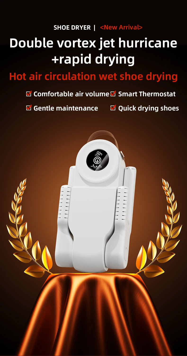 New 150W High Power Foldable Electric Shoe Dryer with Intelligent Timer Fast Drying Socks Glove Boot Heater Household Shoe Dryer