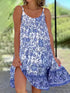 2026 Summer New Cross border Amazon European and American Leisure Style Printed Sleeveless Large Swing Strap Dress