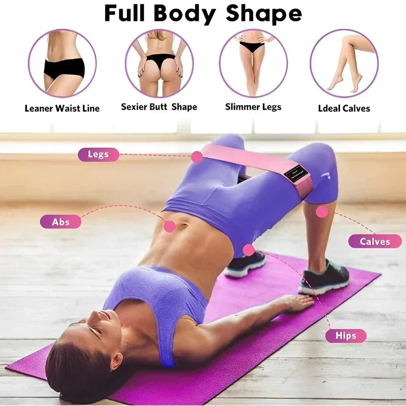 Fabric Resistance Hip Booty Bands Glute Thigh Elastic Workout Squat Circle Stretch Fitness Strips Loops Yoga Gym Equipment 3Pcs