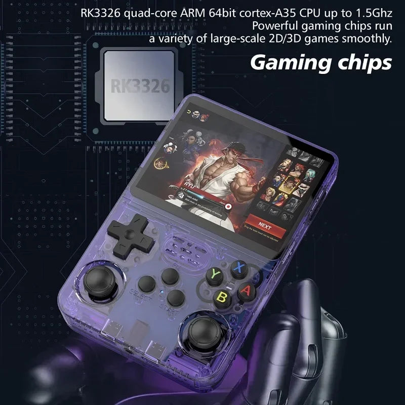 R36S Classic Retro Game Console with ARKOS System Video Games Single Card Portable Hand-held Gaming Console Kids Gift 3.5 Inch
