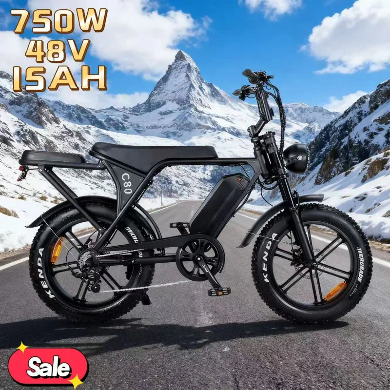 High-looking electric motorcycle, 750W motor, 48V 15AH battery, can be used for transportation and off-road electric bicycles Main image