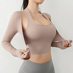 Cloud Rise Women Yoga Shirts Sports Workout T-Shirt Sexy Girl Long Sleeve Blouse Gym Fitness Crop Top Autumn Winter Sportswear
