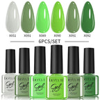 LILYCUTE Nail Gel Polish Set Pink Green Spring DIY Nail Art Design Long Lasting Soak Off UV Gel Manicure Painting Gel Vernis Kit