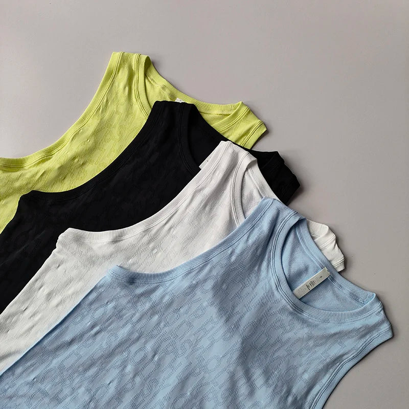 New Sleeveless Pilates Sports Blouse for Women's Summer Thin Vest Fitness Quick-drying Sleeveless Yoga Shirts Top Loose Suit