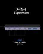 FORIDA USB Hub Type C 10Gbps USB C Splitter PD 100W Power Charging USB 3.2 Gen2 Adapter for Laptop MacBook Desktop Tablet