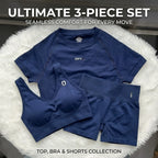 Women's Yoga Three-Piece Set, Running and Fitness Apparel