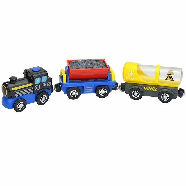 Wooden Locomotive Magnetic Electric Car Train Toys Fit Biro Wooden Diecast Slot Train Track Railway Educational Toys For Kids