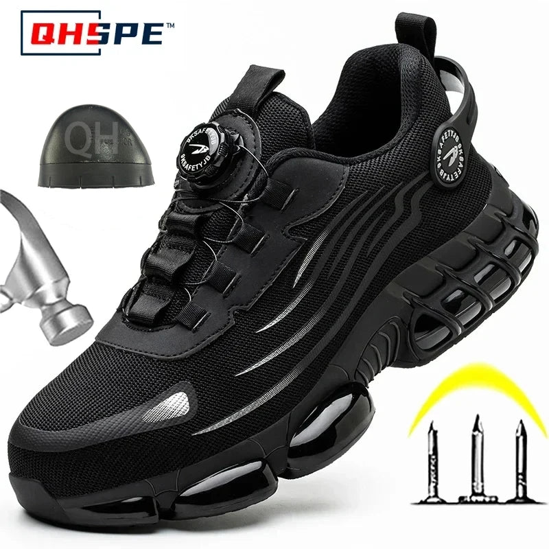 Men's Safety Shoes Protection And Elastic Safety Boots Fashionable Casual Shoes Breathable Odor Protection Men's Work Shoes Main image