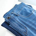 Man Pants Office Business Jeans Men Classic Blue Black Cotton Stretch Straight Denim Pants Male Brand Trousers