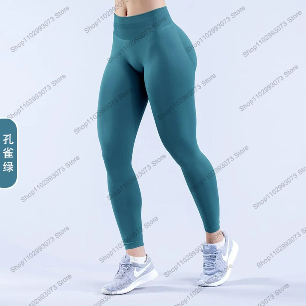 Women's High Waist Seamless Yoga Leggings Tummy Control Butt Lifting Workout Pants Soft Athletic Leggings for Gym Fitnes Running