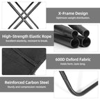 Portable Folding Fishing Chairs Lightweight Iron Alloy Frame Foldable Outdoor Camping Picnic Bench Handbag Compact Durable Stool