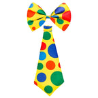 Colorful Polka Dot Printed Clown Tie And Bow Tie Clown Props Halloween Carnival Circus Performance Party Cosplay Fancy Costume