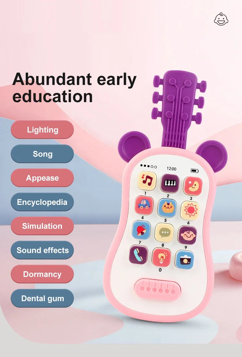 Baby Early Education Toys Guitar phone Sound Toys Kid Multi functional Music Phones Analog Phones story machine for Children