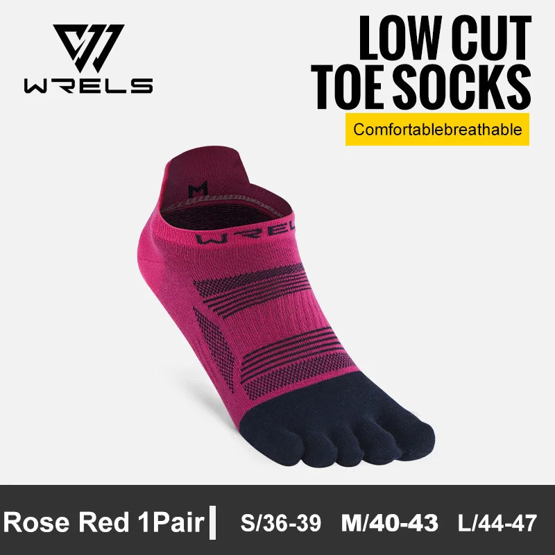 WRELS Toe Socks Running Socks for Men Women Athletic Breathable Five Finger Socks High Performance Athletic  Five Toe Socks