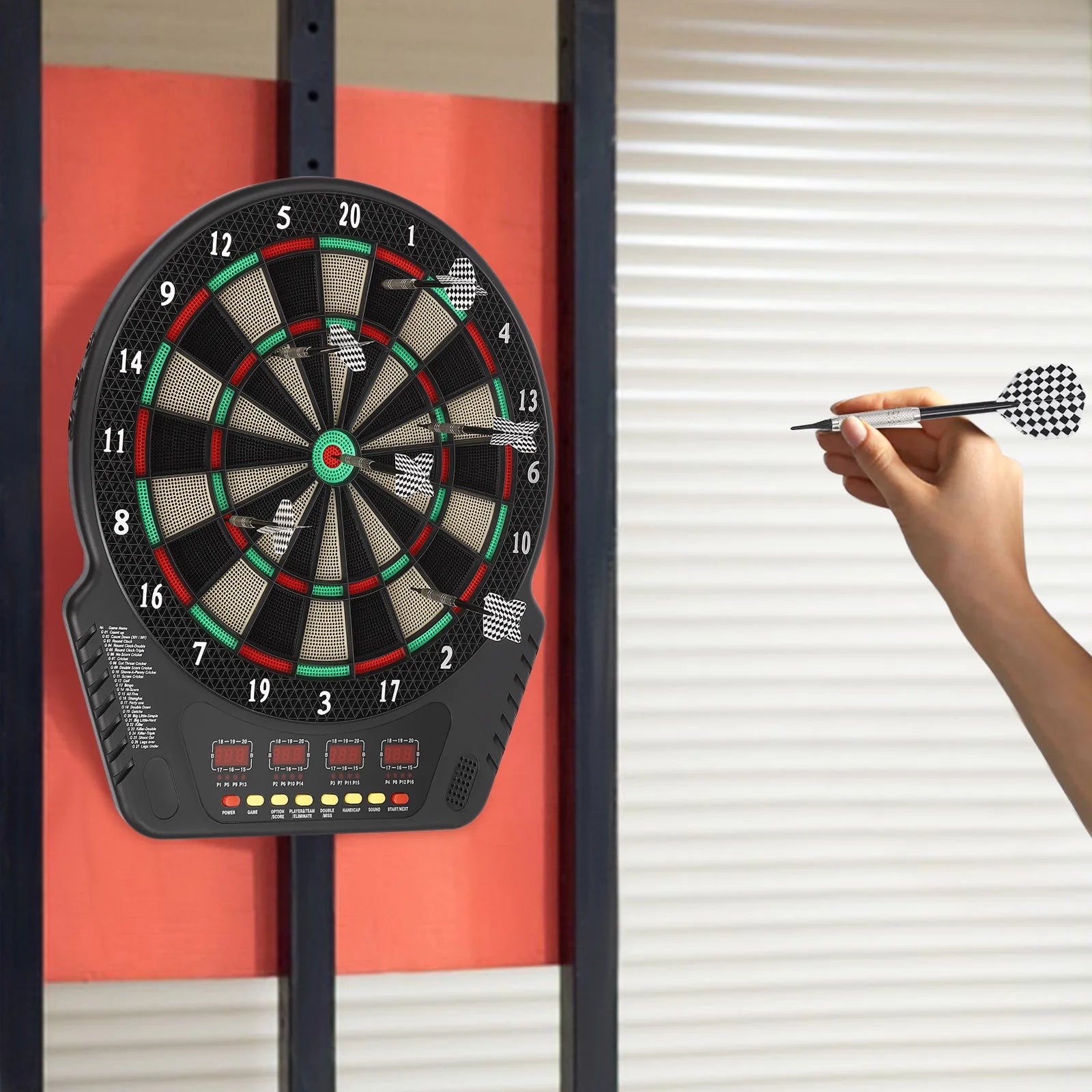 Electronic Dartboard with 6 Darts Dartboard Innovative Dart Machine with 27 game modes & 243 variants supports up to 16 players